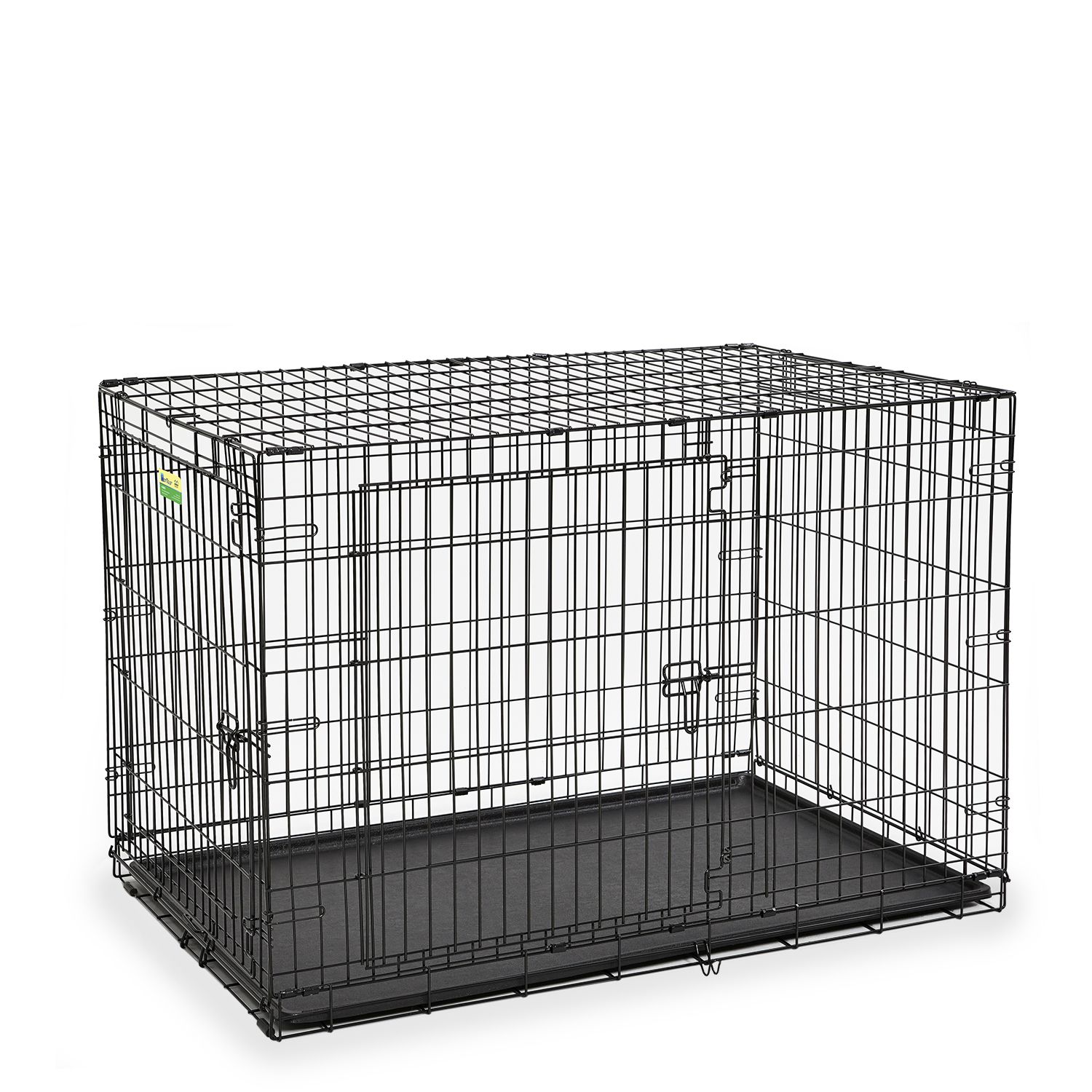 Cage à deux portes avec plateau et diviseur