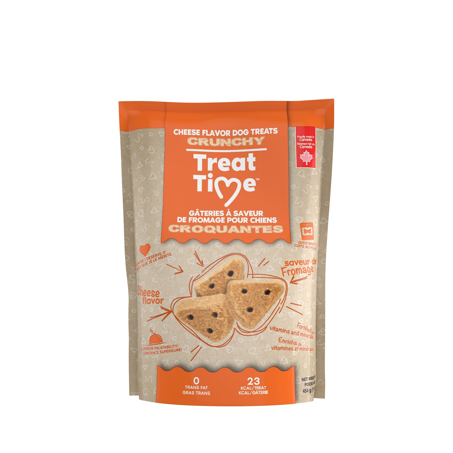 Crunchy Cheese Flavor Dog Treats, 454 g Treat Time | Mondou
