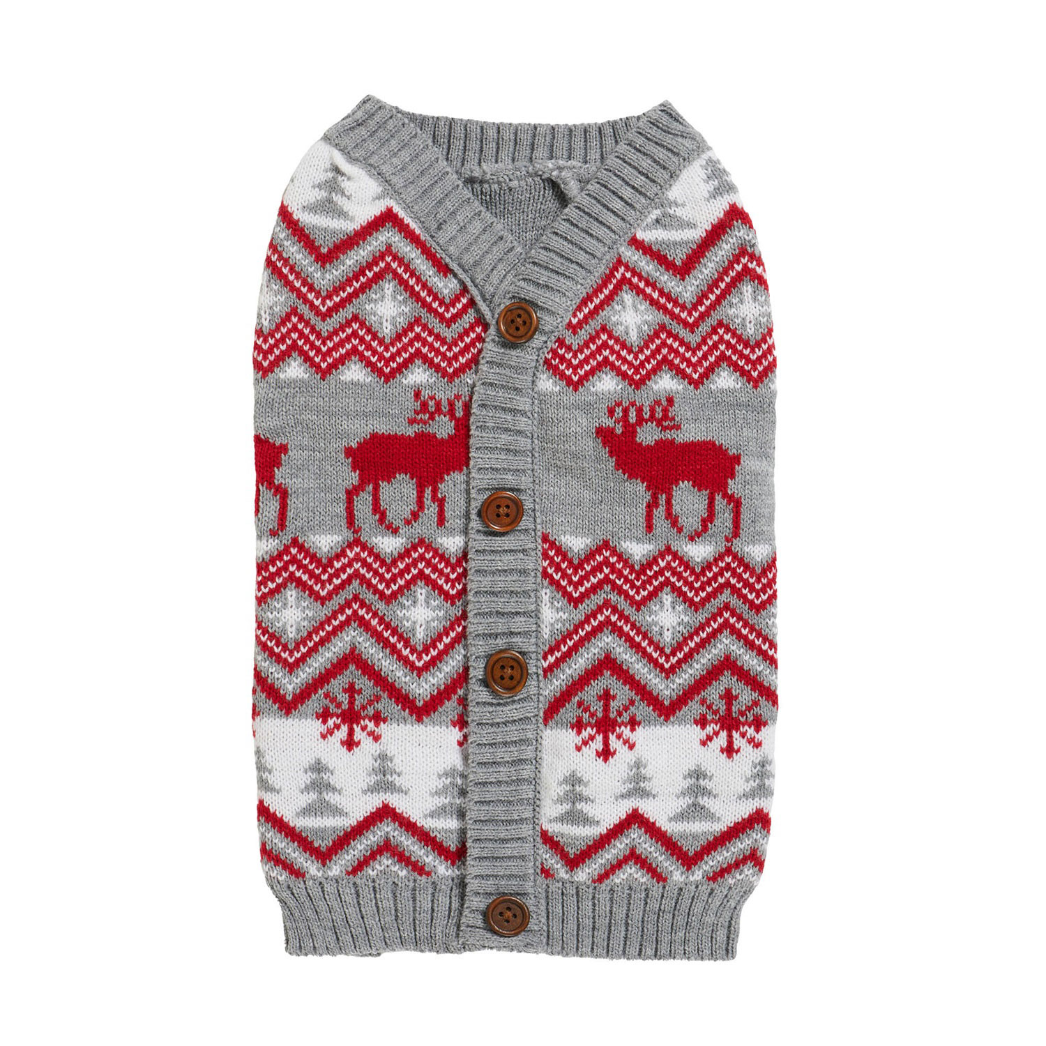 Rétro mignon Pet Print Button Up épais chandail à capuchon à manches longues Cardigan main image 1