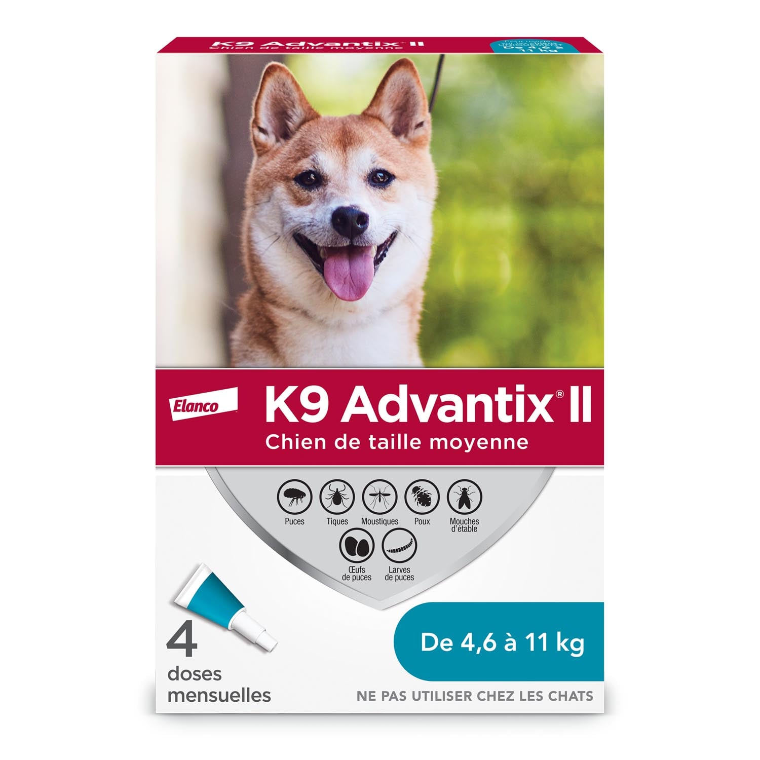 Topical Flea Tick and Mosquito Protection for Dogs 4.6 to 11 kg, 4