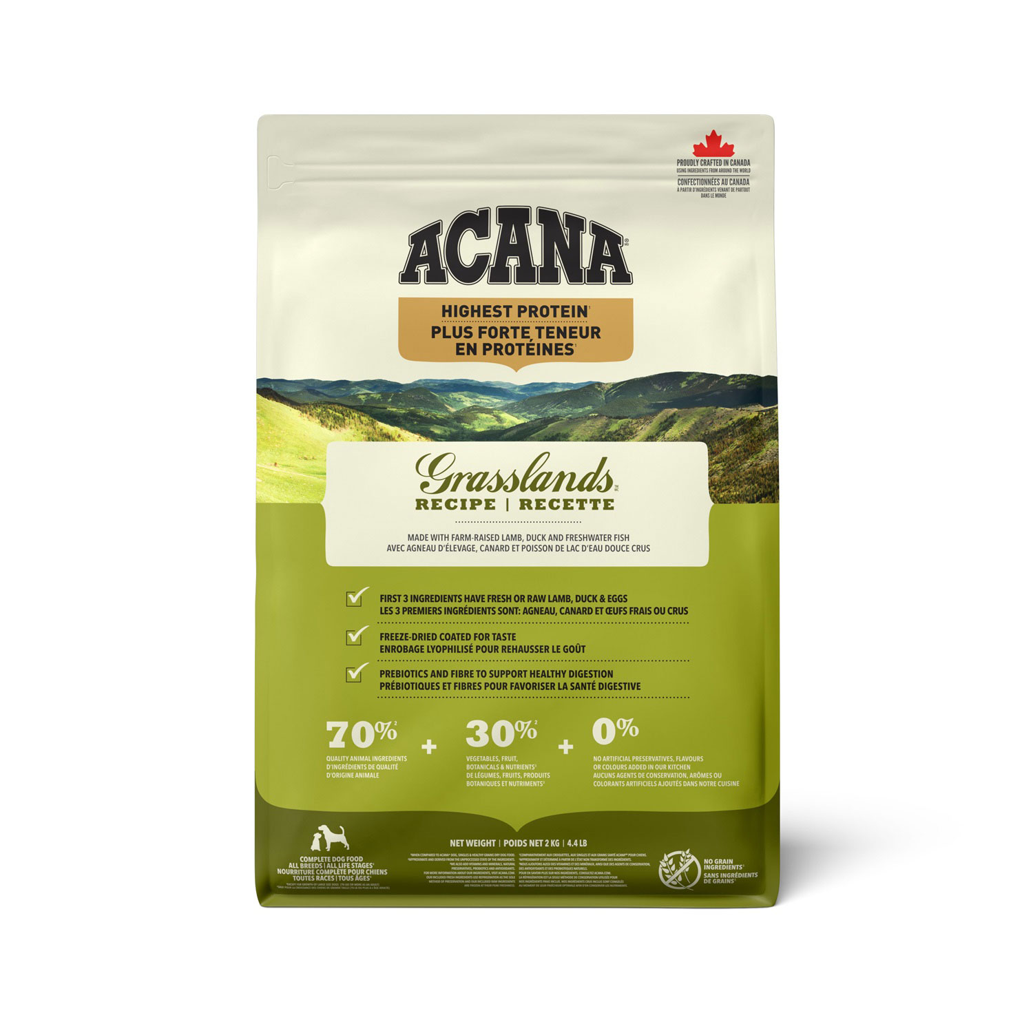 Highest Protein Grasslands Dry Dog Food Recipe, kg Acana Mondou