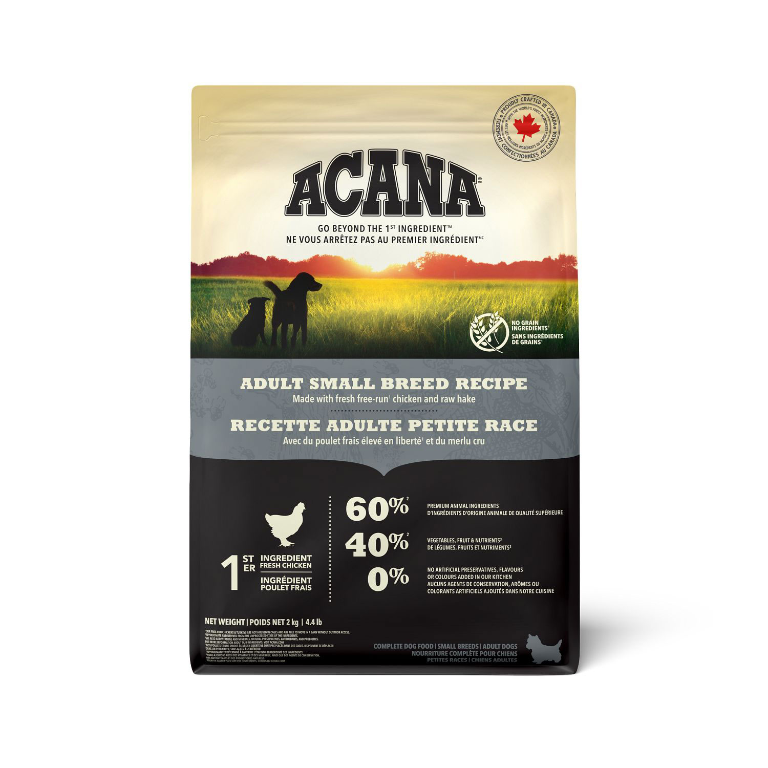 Adult Small Breed Run-free Chicken and Raw Hake Recipe for Dogs, 2